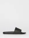 Valentino Rubber Slides With Wide Strap And Flat Sole In Black