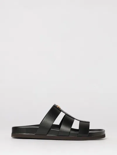 Valentino Garavani Studshield Logo-embellished Leather Sandals In Black