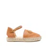 Valentino Leather Espadrillas In Orange