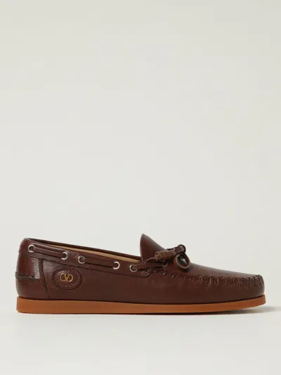Valentino Garavani Brown Leather Palm Avenue Loafers