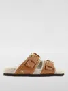 Valentino Women's Double Buckle Fleece Lined Sandals In Beige