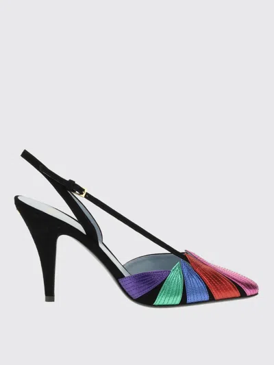 Valentino Garavani Foliefoliage Slingback Pumps In Black/multicolour