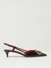 Valentino Pointed Toe Slimback Pump With Vintage-effect Brass Detail In Black