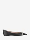 Valentino Vlogo Leather Ballerina Flat In Black