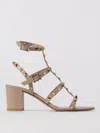 Valentino Garavani Rockstud Ankle-strap Heeled Sandals In Neutral