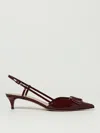 Valentino Patent Leather Vlogo Slingback Pumps 40 In Burgundy