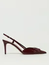 Valentino Patent Leather Slingback Pumps With Stiletto Heel In Burgundy