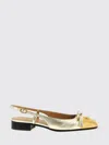 Valentino Valet Du Roi Vlogo Metallic Leather Slingback Ballerina Flats In Gold