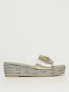 Valentino Vlogo Metallic Medallion Platform Espadrilles