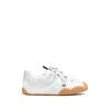 Valentino Amphibia Sneaker In Rubberized Calfskin And Split Leather In White
