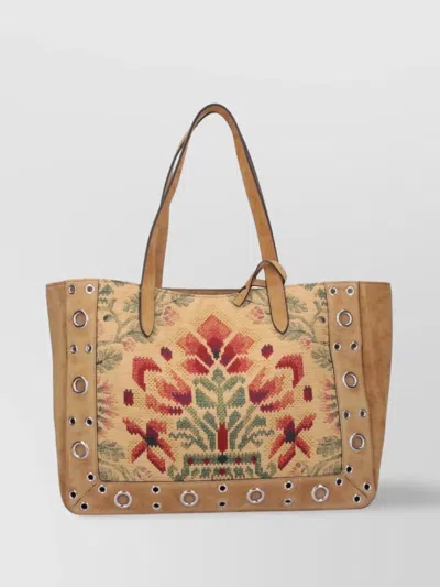 Valentino Garavani Shopper With Dual Handles And Embroidered Pattern