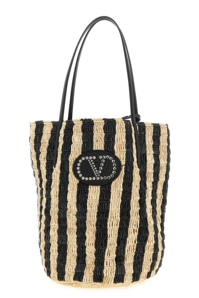 Valentino Garavani Shopping  Raffia In Black