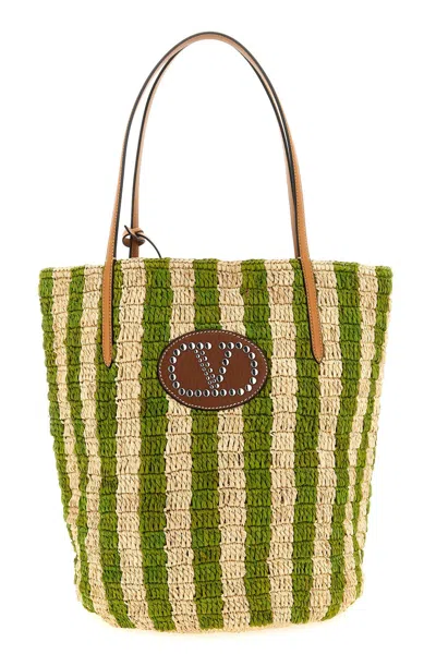 Valentino Garavani Shopping  Raffia In Green