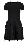 Valentino Short Black Dress With An Elegant Crinkle Effect In Black