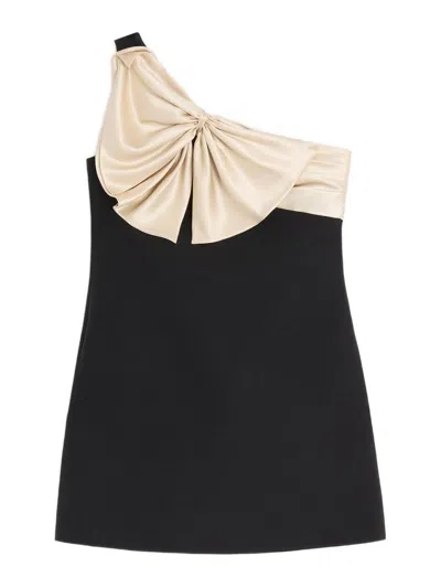 Valentino Short Crepe Couture Dress In Black