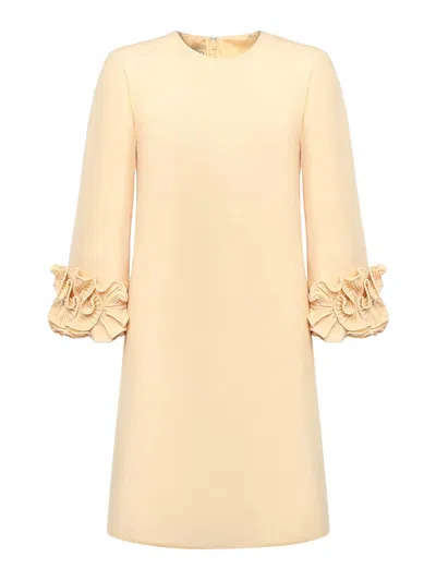 Valentino Short Crepe Couture Dress In White