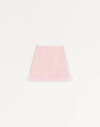 Valentino Short Crepe Couture Skirt With Feathers Woman Rose 42 In Pink