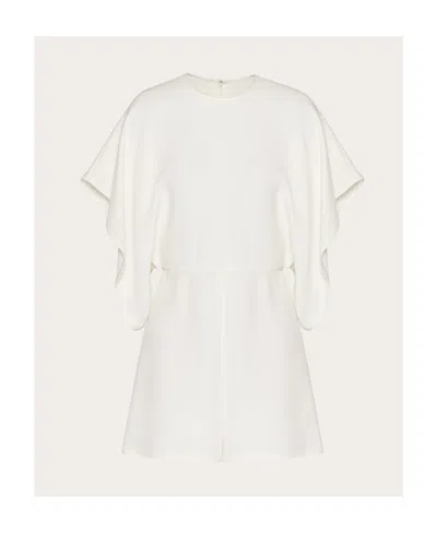 Valentino Short Draped Sleeves Playsuit In White
