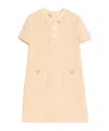 Valentino Wool Dress Short Sleeves Textured Fabric Bow In Orange