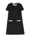Valentino Short Dress In Plain Wool Tweed In Black