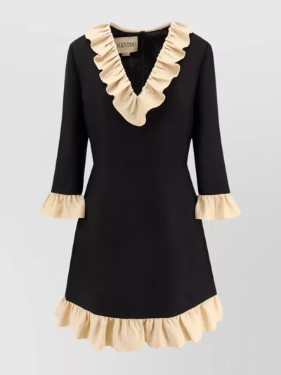 VALENTINO SHORT DRESS IN WOOL AND SILK