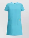 Valentino V-logo Pocket Short-sleeve Crepe Mini Dress