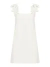 VALENTINO SHORT DRESS WITH STRAPS IN EMBROIDERED CREPE COUTURE