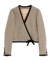 Valentino Short Houndstooth Jacket In Brown