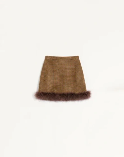 Valentino Kurzer Hahnentrittrock Frau Braun 38 In Brown