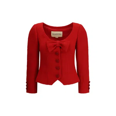 VALENTINO SHORT JACKET IN PLAIN WOOL TWEED