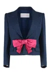 Valentino Tailored Bow-detail Jacket Crafted From Lightweight Viscose