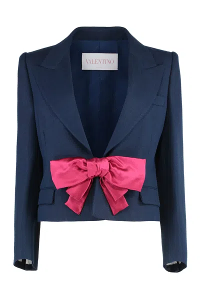 VALENTINO SHORT JACKET WITH APPLIED BOW