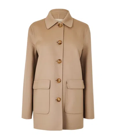 Valentino Short Lapel Wool Coat In Purple