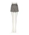 Valentino Womens Avorio Nero Houndstooth High-rise Tweed Woven Shorts In White