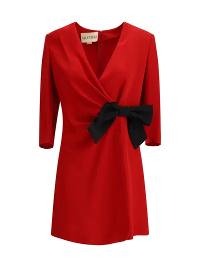 Valentino Short Silk Dress With Bow