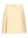 Valentino Crepe Couture Short Skirt In Neutral
