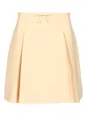 Valentino Womens Betulla Bow Pleated Wool-silk Woven Mini Skirt In Rose