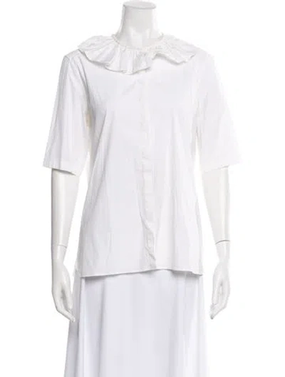 Pre-owned Valentino Short Sleeve Blouse In Neutral