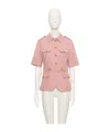 Valentino Short Sleeve Casual Jacket In Pink