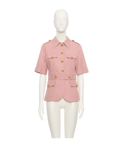 Valentino Short Sleeve Casual Jacket In Pink
