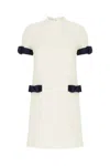 Valentino Crepe Couture Bow-detail Minidress In White