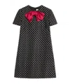 Valentino Polka Dot Mini Dress With Bow In Black