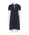 Valentino Crochet Cherry Short-sleeve Polo Mini Dress In Blue