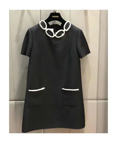Valentino Short Sleeve Dress In Black