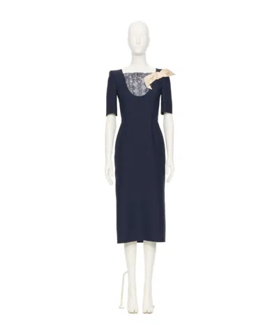 Valentino Short Sleeve Dress In Black