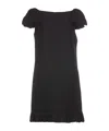 Valentino Crepe Couture Mini Dress In Black