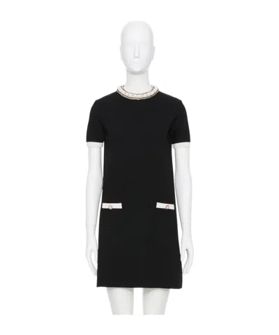 Valentino Short Sleeve Dress In Black