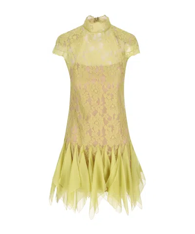 Valentino Short Sleeve Dress In Yellow