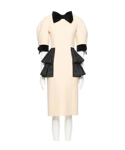 Valentino Short Sleeve Dress In Neutral