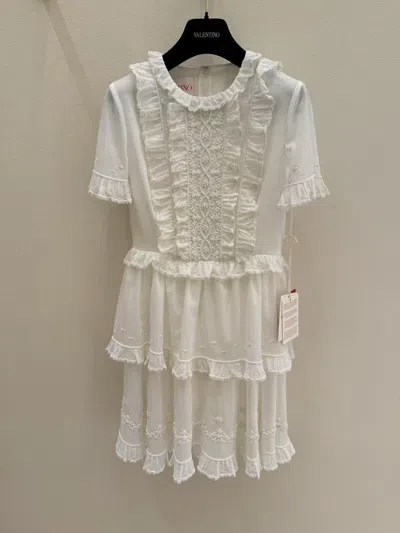 Valentino Short Sleeve Dress In Nude
